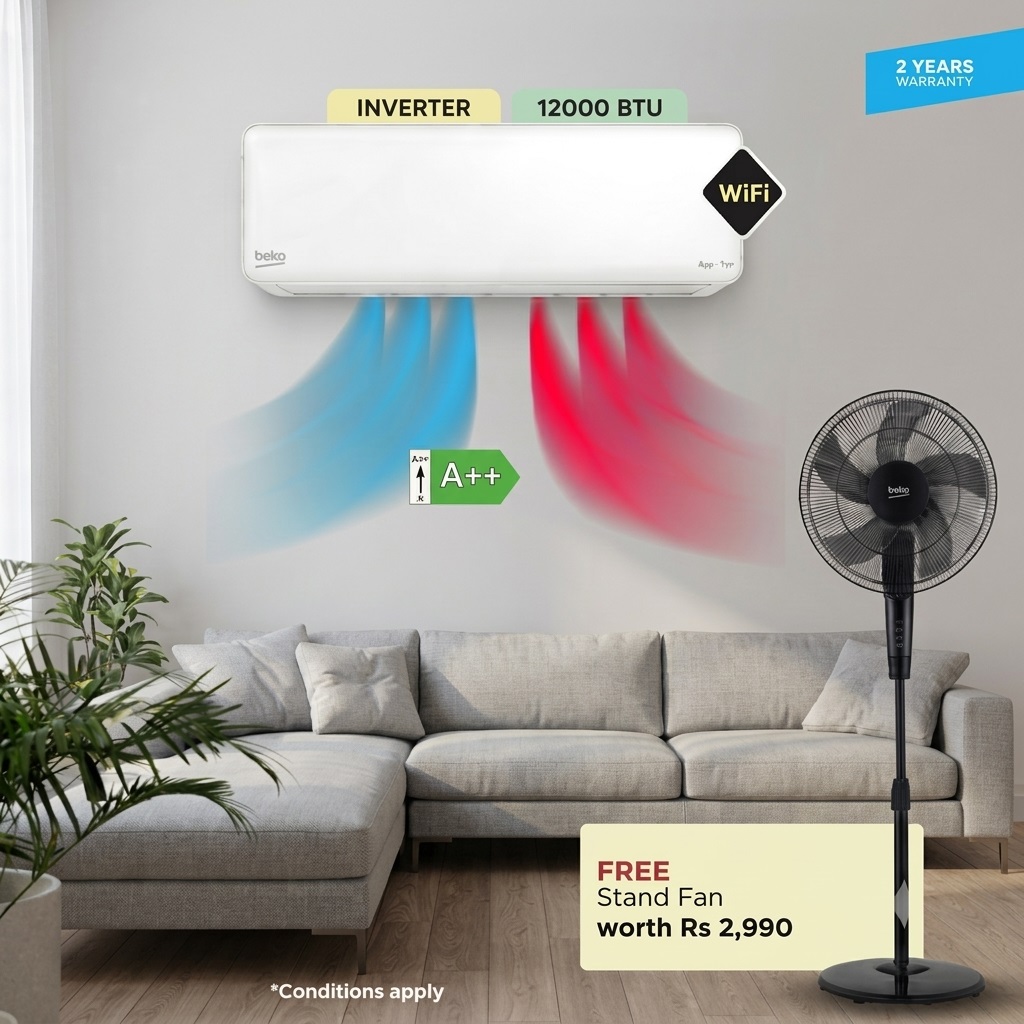 BEKO AIR CONDITIONER 12000BTU WIFI INVERTER BEHPE 120